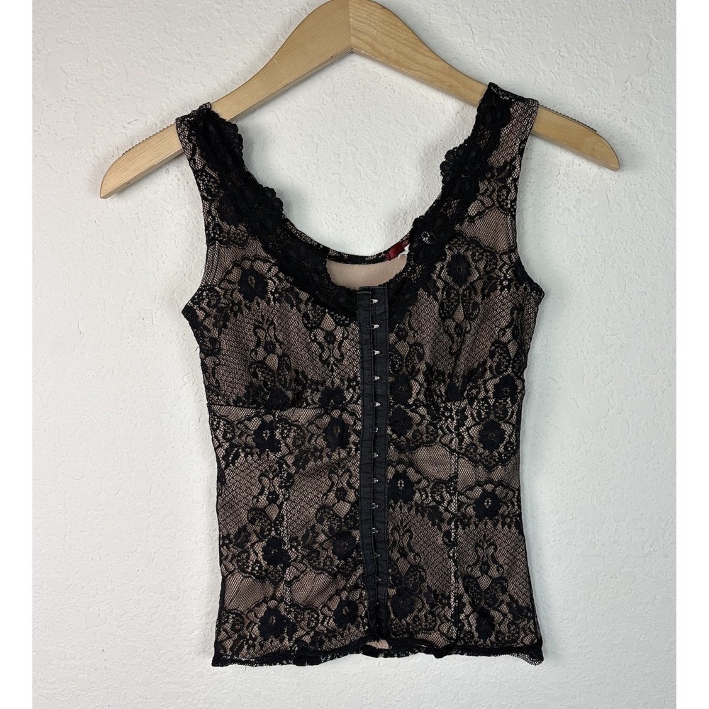 Y2k Size S Babydoll Tank Top Black Lace Whimsigoth Fairy Gothic Grunge Witchy